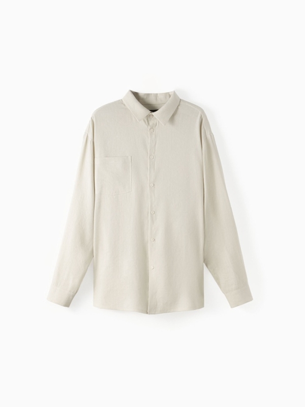 Рубашка мужская с длинным рукавом MIST р.52, цвет молочный