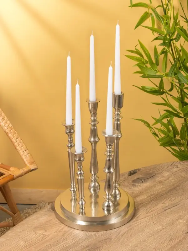 Подсвечник на 5 свечей "Изобилие" алюминий 41 см