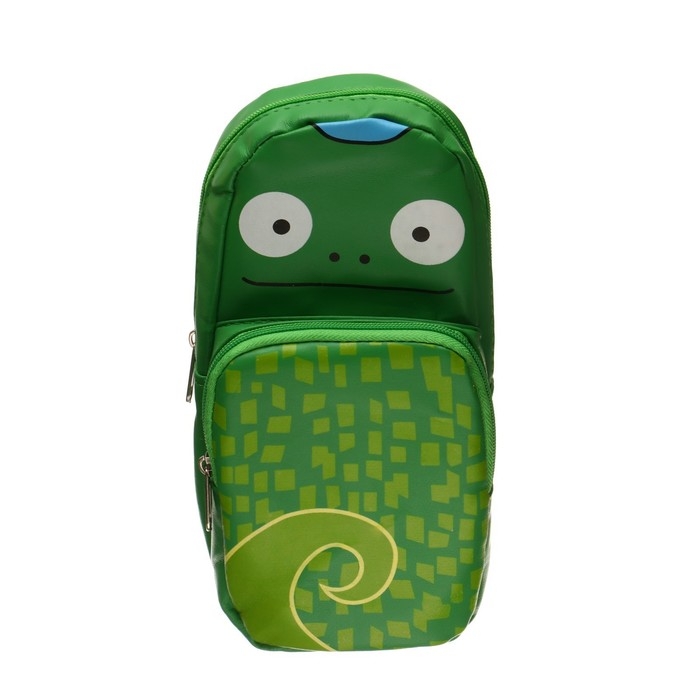 Пенал школьный на молнии Calligrata "Зверушка", 2 отделения, МИКС