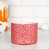 Форма бумажная для кекса, маффинов и кулича &laquo;Флора красная&raquo;, 124&times;90 мм