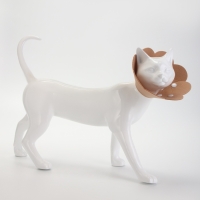 Ветеринарный воротник из фетра "Ромашка", размер L, коричневый