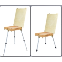 Этюдник, 33 х 46 х 13 см, максимальная высота ножек 83 см, металлические, телескопические, бук