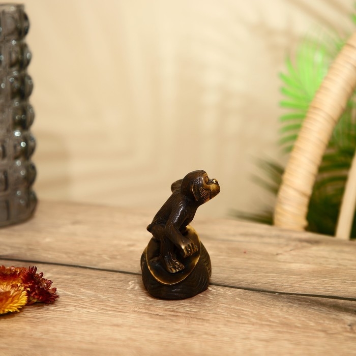 Сувенир "Обезьяна" бронза 11х9,5 см
