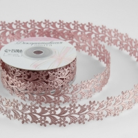 Лента фигурная &laquo;Ромашки&raquo;, 25 мм, 9 &plusmn; 0,5 м, цвет пудровый