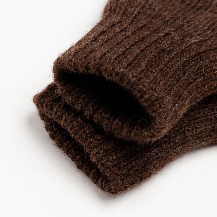 Варежки двойные детские, цвет тёмно-коричневый, размер 14 (6-9 лет)
