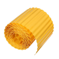 Лента бордюрная, 0.2 &times; 9 м, толщина 0.6 мм, пластиковая, гофра, жёлтая, Greengo