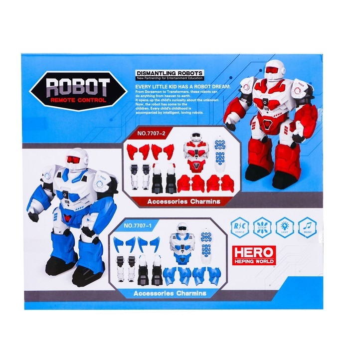 Робот радиоуправляемый &laquo;Собери робота&raquo;, световые эффекты, работает от батареек