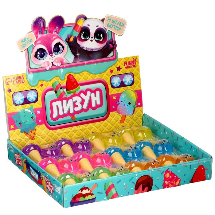 Лизун - слайм &laquo;Мороженое&raquo;, цвета МИКС