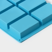 Форма для выпечки Доляна &laquo;Фигуры.Прямоугольник&raquo;, силикон, 22&times;20,5&times;2,5 см, 6 ячеек (5,5&times;8 см), цвет МИКС