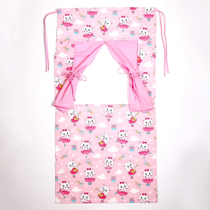 Ширма для кукольного театра &laquo;Кошечки в сарафанах&raquo;, текстиль, р-р 120х60 см