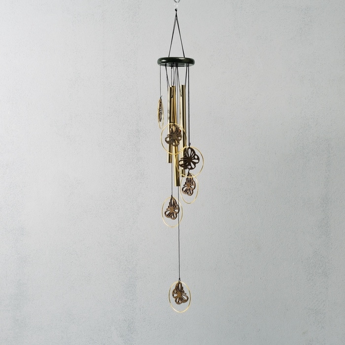 Музыка ветра металл "Бабочки" 4 трубки 70 см