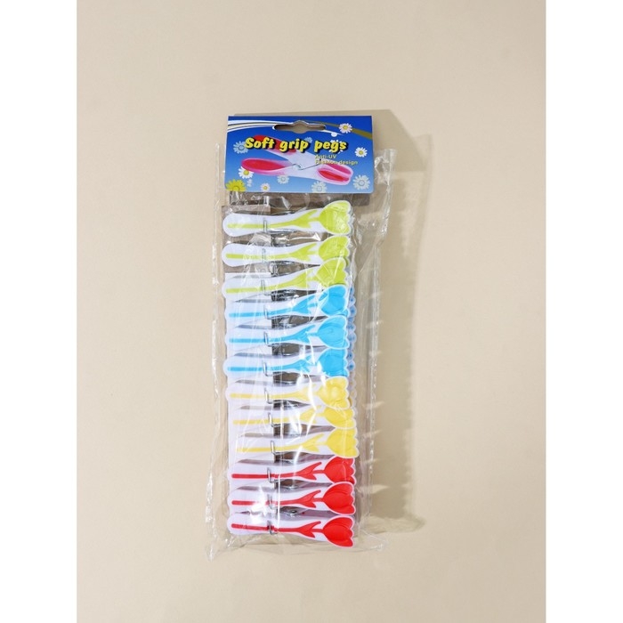 Прищепки бельевые &laquo;Тюльпаны&raquo;, 8,5 см, 12 шт, цвет МИКС