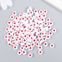 Набор бусин для рукоделия и плетения &laquo;Арт Узор. Красное сердечко в круге&raquo;, 20 г, пластик, 0.7&times;0.7 см