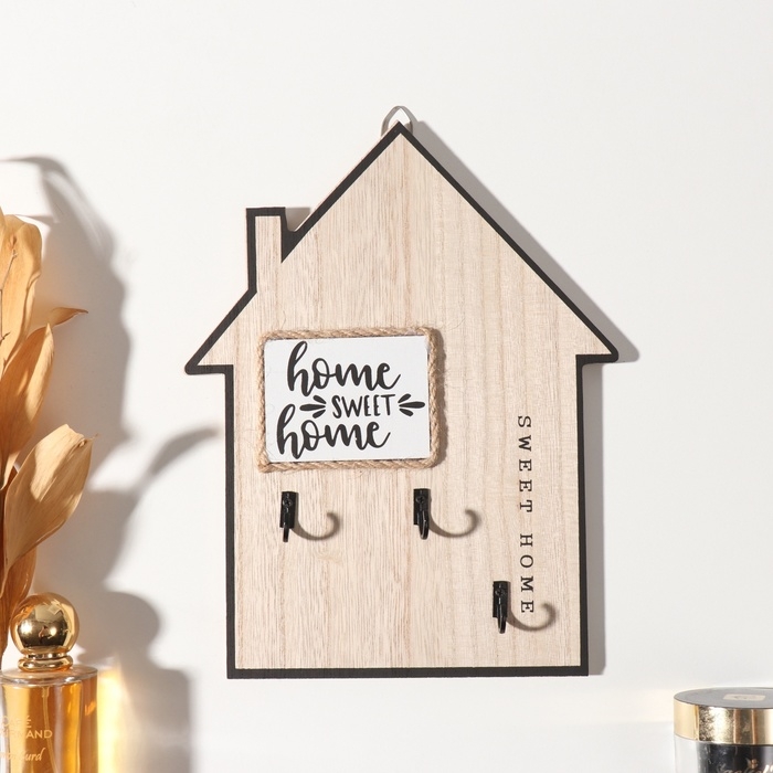 Крючки декоративные дерево Крючки декоративные дерево "Дом, милый дом" 2,5х19,5х25 см