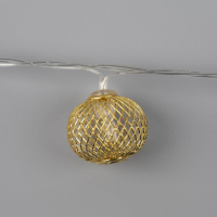 Гирлянда &laquo;Нить&raquo; 4 м с насадками &laquo;Шарик сетка&raquo;, IP20, прозрачная нить, 20 LED, свечение тёплое белое, 8 режимов, 220 В