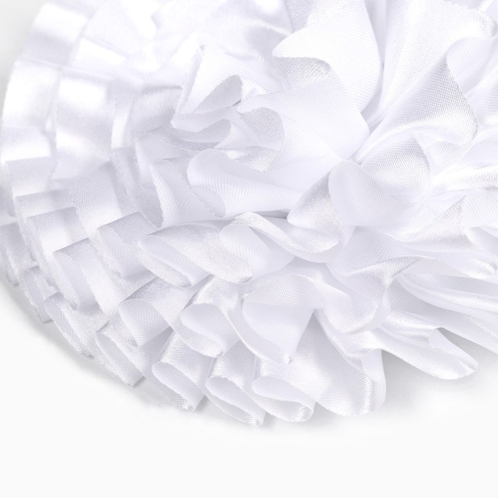 Выпускной. Бант для волос на резинке, белый, 11 см, Кошечка Мари