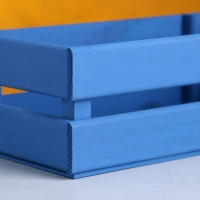 Кашпо деревянное 24.5&times;13.5&times;9 см "Двушка Лайт", двухреечное, синий Дарим Красиво