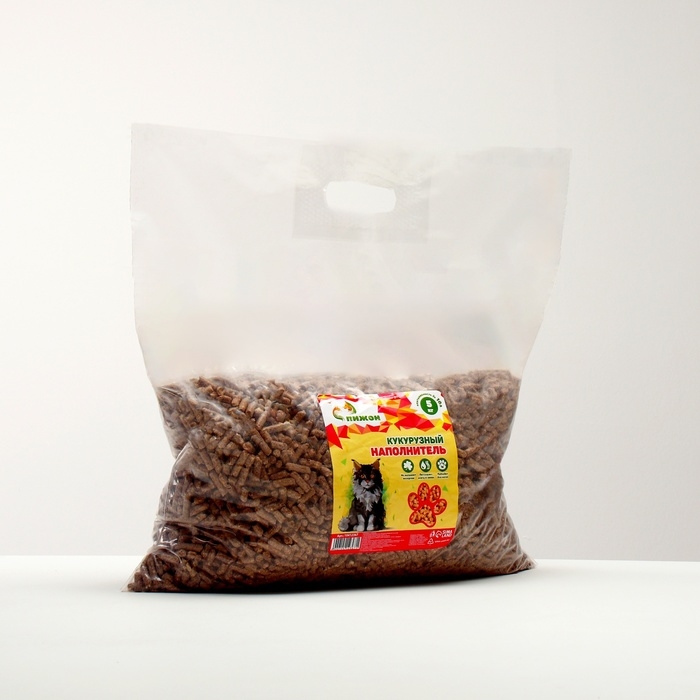 Наполнитель кукурузный гранула  "Пижон" , 5 кг впитываемость до 10 л