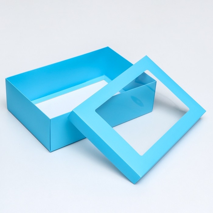 Коробка подарочная складная, упаковка, &laquo;Тиффани&raquo;, с окном 30 х 20 х 9 см