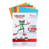 Бумага цветная А4, 100 листов CREATIVE Медиум, 5 цветов, 80 г/м2 Бумага цветная А4, 100 листов CREATIVE Медиум, 5 цветов, 80 г/м2
