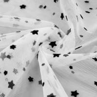 Сетка с флоком &laquo;Звёзды&raquo;, 150 см, 1 &plusmn; 0,2 м, цвет белый