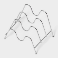 Подставка для крышек на 3 предмета Доляна, 21&times;14&times;14 см, цвет хром