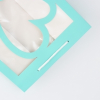 Пакет подарочный с фигурным окном, 25 х 18 х 35 см, голубой Пакет подарочный с фигурным окном, 25 х 18 х 35 см, голубой