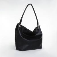 Сумка-мешок на молнии, TEXTURA, большой размер, цвет чёрный Сумка-мешок на молнии, TEXTURA, большой размер, цвет чёрный