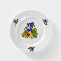 Тарелка фарфоровая &laquo;Лесовичок&raquo;, d=20 см, рисунок микс, цвет белый