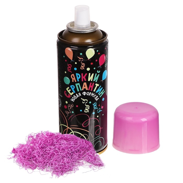 Спрей для новогоднего декора &laquo;Серпантин&raquo;, 250 мл., цвет розовый, на новый год