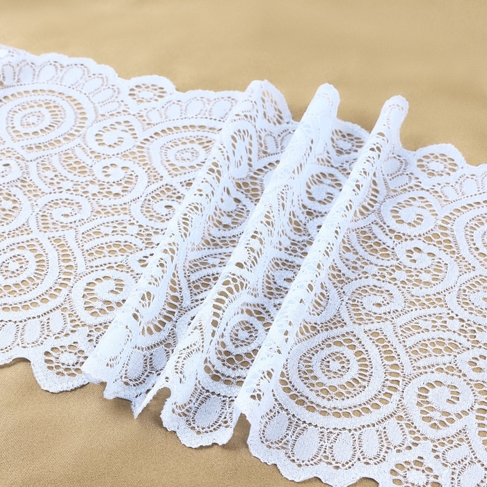 Кружевная эластичная ткань, 180 мм &times; 2,7 &plusmn; 0,5 м, цвет небесно-голубой