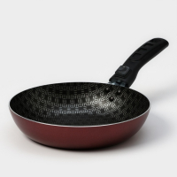 Сковорода &laquo;Хозяюшка&raquo;, d=20 см, съёмная ручка, стеклянная крышка, антипригарное покрытие, цвет бордовый