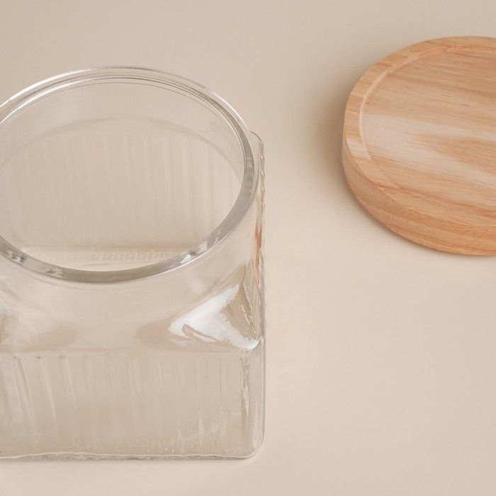 Банка стеклянная для хранения сыпучих продуктов SL Home «Афины», 1 л, 11×11,5 см, с деревянной крышкой Банка стеклянная для хранения сыпучих продуктов SL Home «Афины», 1 л, 11×11,5 см, с деревянной крышкой
