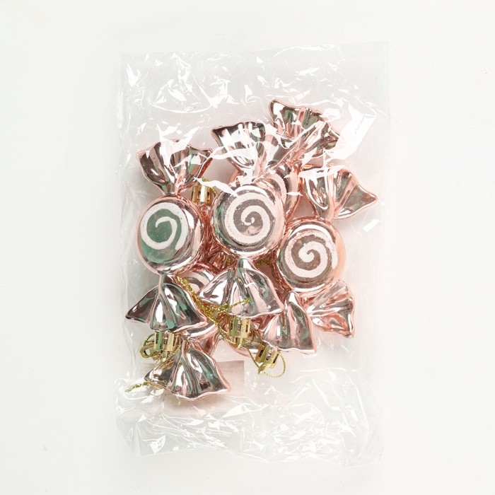 Ёлочные игрушки новогодние &laquo;Новый год: Конфетки&raquo;, цвет розовый