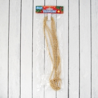 Бусы на ёлку 2 м d-4 мм "Бусинки" золото
