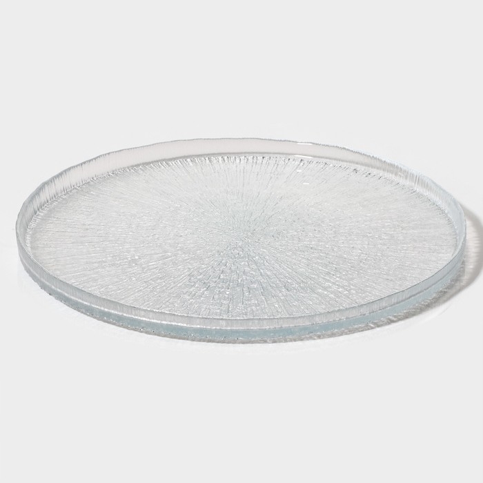 Блюдо стеклянное сервировочное с бортиком &laquo;Нуук&raquo;, d=32 см