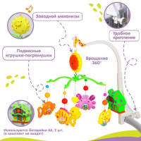 Мобиль музыкальный на кроватку &laquo;Пряничный домик. Подводный мир&raquo;, заводной, Крошка Я