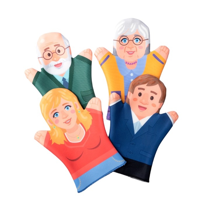 Домашний кукольный театр &laquo;Семья&raquo;, 7 кукол-перчаток