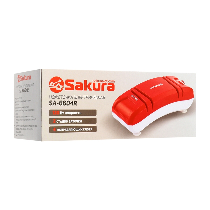 Точилка для ножей Sakura SA-6604R, электрическая, 120 Вт, красная Точилка для ножей Sakura SA-6604R, электрическая, 120 Вт, красная