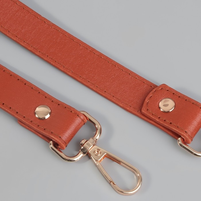 Ручка для сумки, с карабинами, 60 &plusmn; 1 см &times; 2 см, цвет светло-коричневый