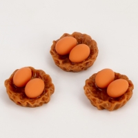 Миниатюра кукольная &laquo;Яйца в гнезде&raquo;, набор 3 шт., размер 1 шт. &mdash; 2 &times; 2 &times; 1 см