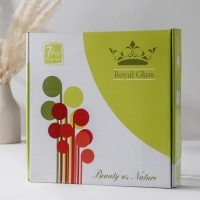 Набор столовый &laquo;Растительный узор&raquo;, 7 предметов: d=30 см - 1 шт, d=18 см - 6 шт, цвет белый с золотым