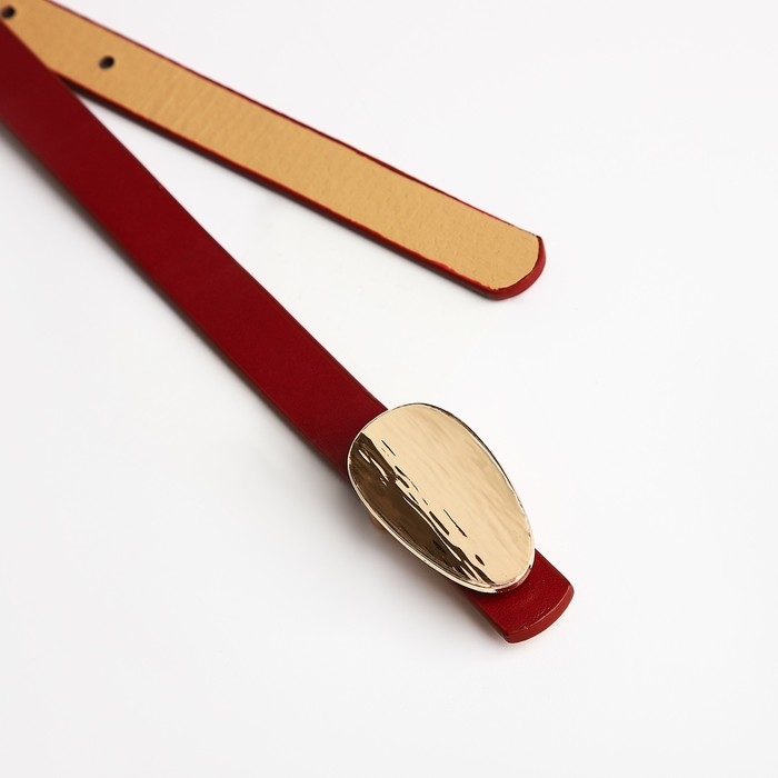 Ремень женский, ширина 1.4 см, пряжка металл, цвет бордовый