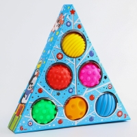 Подарочный набор развивающих мячиков &laquo;Голубая ёлочка&raquo;, 6 шт., новогодняя подарочная упаковка, Крошка Я