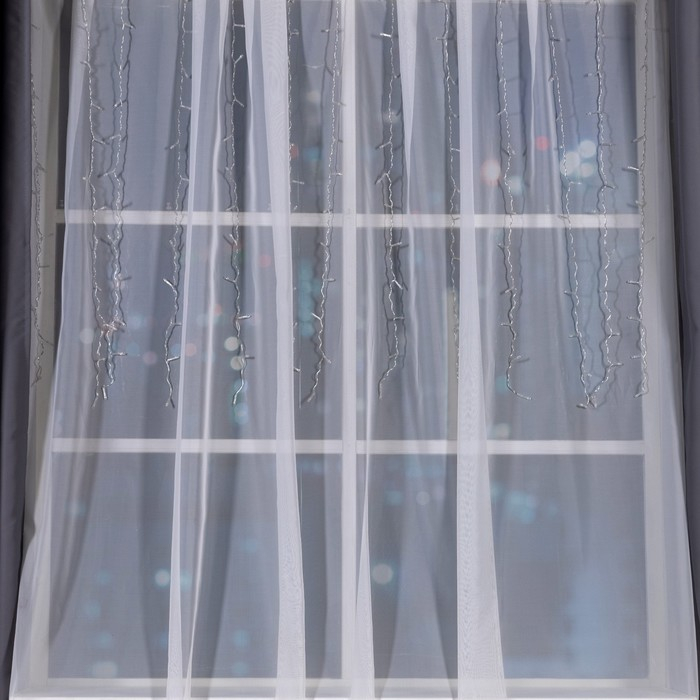 Гирлянда &laquo;Занавес&raquo; 1.5 &times; 1 м, IP20, прозрачная нить, 180 LED, свечение мульти, 8 режимов, 220 В