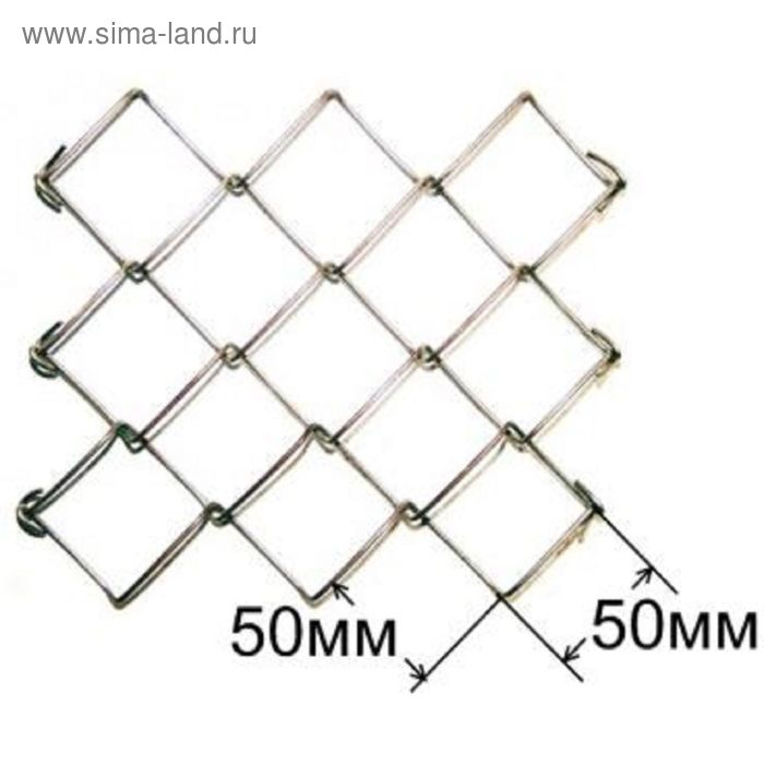 Сетка-рабица ячейка 50х50 мм, толщина 1,6мм, оцинкованная (размер рулона 1,5х10м)