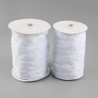 Тесьма с кнопками, 25-25 мм, 17 мм &times; 45 &plusmn; 1 м, цвет белый