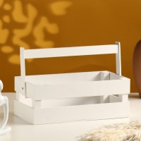 Кашпо деревянное 24.5×13.5×9 см "Двушка Лайт", двухреечное, белый Дарим Красиво Кашпо деревянное 24.5×13.5×9 см "Двушка Лайт", двухреечное, белый Дарим Красиво