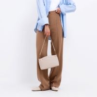 Сумка женская кросс-боди на молнии, цвет бежевый