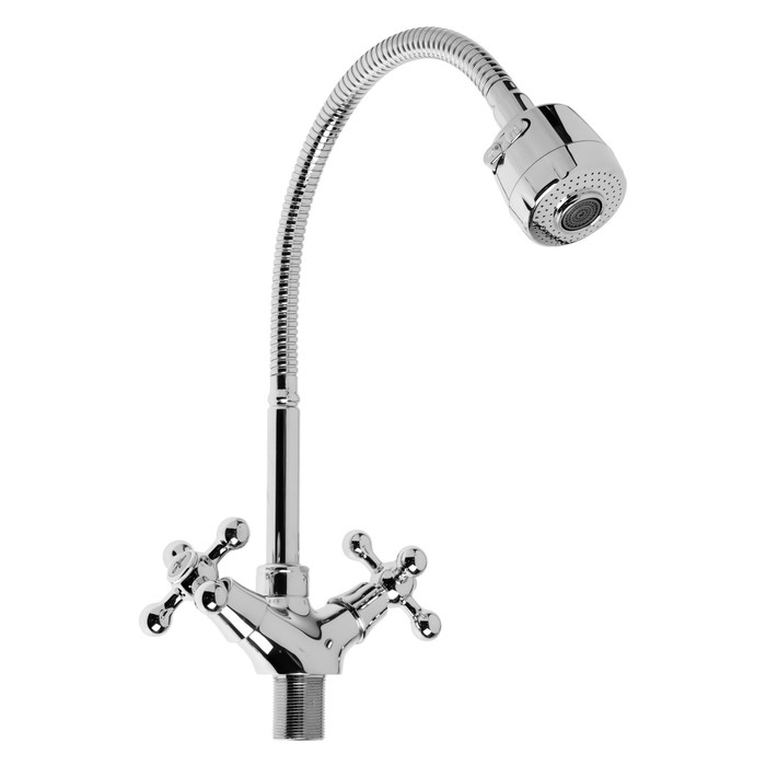 Cмеситель для кухни Accoona A4871, двухвентильный, гибкий излив, силумин, хром Cмеситель для кухни Accoona A4871, двухвентильный, гибкий излив, силумин, хром